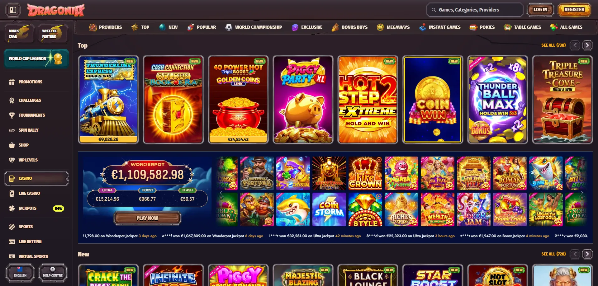 Dragonia Casino online pokies and slot games library NZ