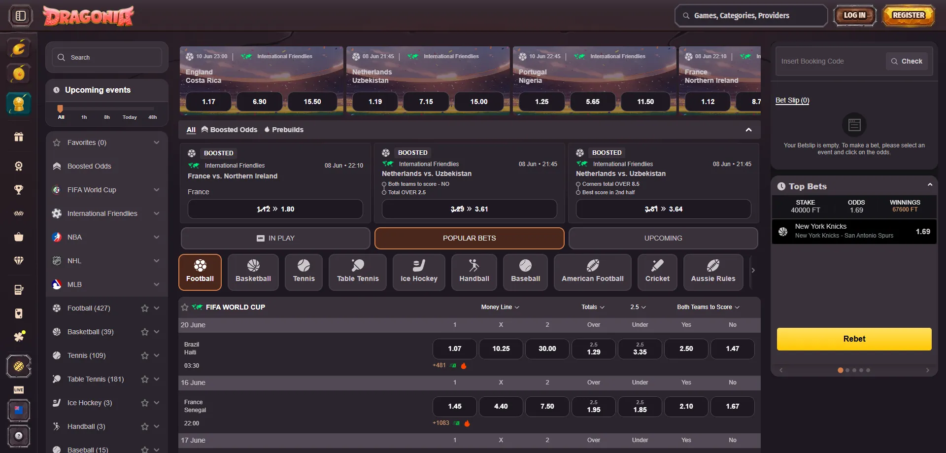 Dragonia Casino sportsbook &ndash; rugby and live betting for NZ players